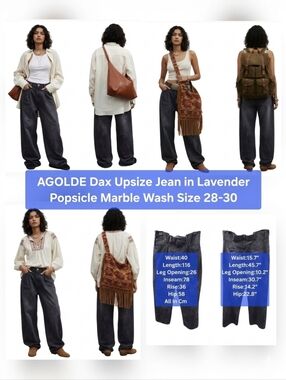 AGOLDE Dax Upsize Jean in Lavender Popsicle Marble Wash Size 28-30